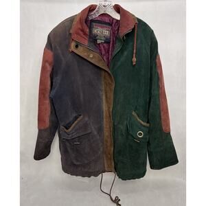 Vintage Global Identity Outerwear G-III Colorblock Leather Jacket Bomber Mens M
